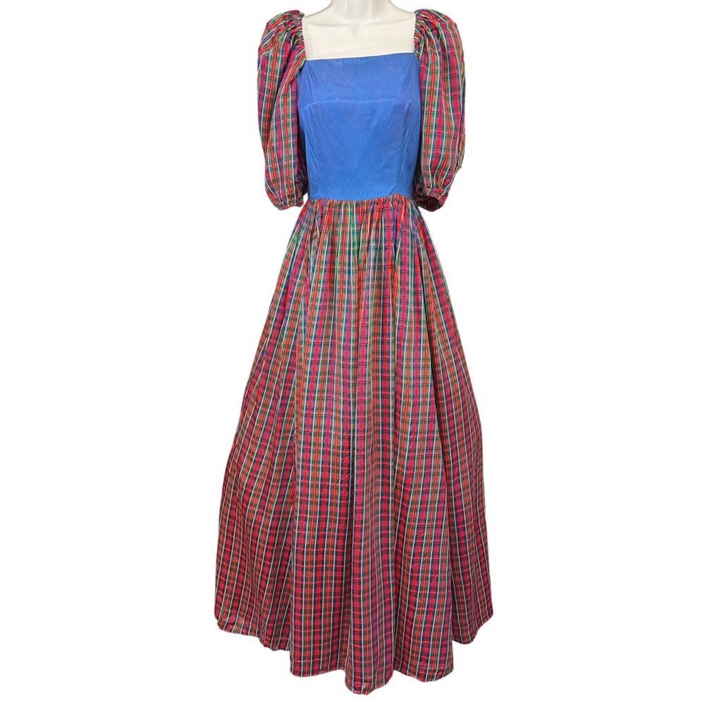Vintage Holiday maxi Ivy League Dress Prairie Cottagecore Renaissanc Whimsical